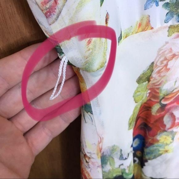 Sandra Darren Floral Faux Wrap V Neck Dress 10 - Picture 13 of 15